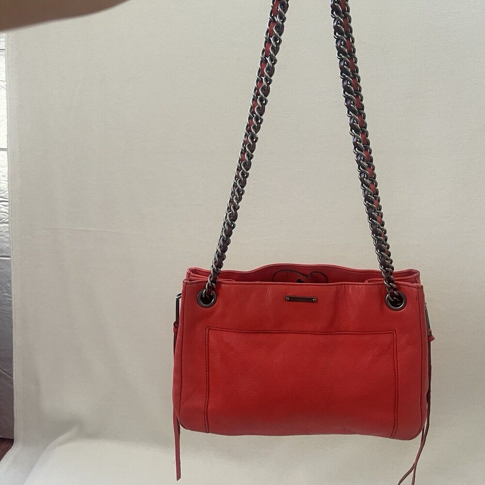 Rebecca Minkoff Swing Chain Orange Persimmon Leather Shoulder Bag - Picture 10 of 16